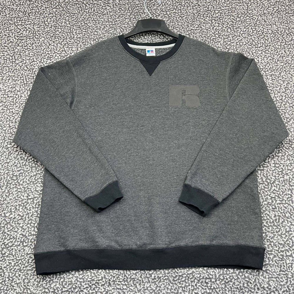 Russell Athletics Sweatshirt Men Extra Large Gray Fleece Pullover Long Sleeve XL